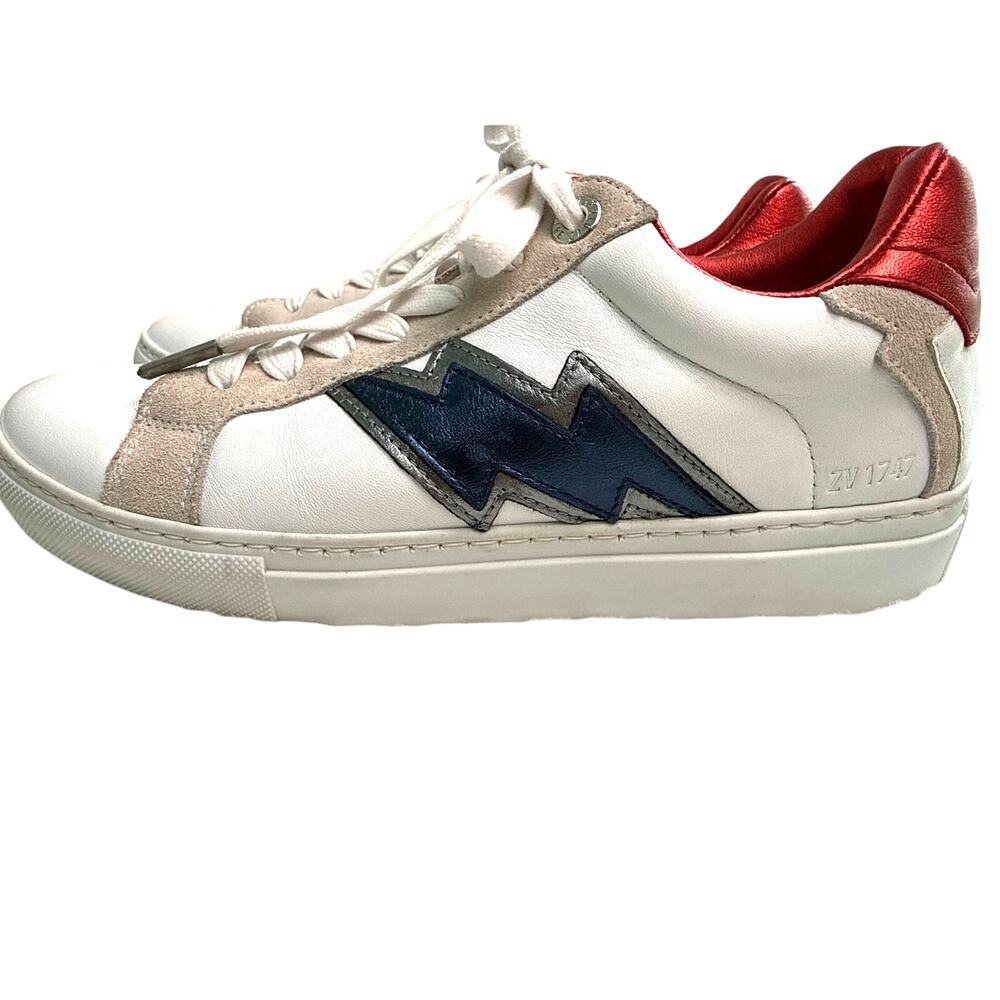 Zadig & Voltaire Neo Keith Flash Sneakers EU 38 White Leather Shoes